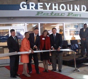 Sept. 26 ribbon cutting at the new intercity bus facility at Washington Union Station. Photo courtesy US DOT.